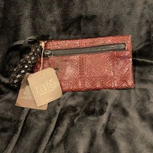 Authentic Rafe Celia Burgundy Python Clutch